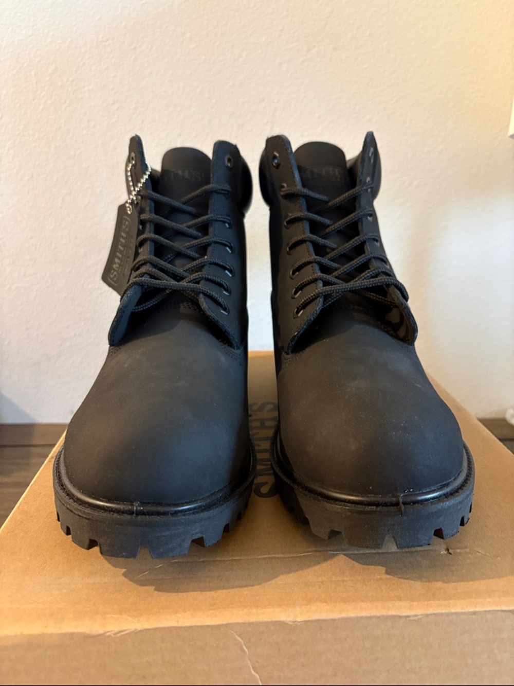 NIB [Smith’s] Workwear 6" Black Leather Lug Outdoor Work Boots Men’s 10 / W 11.5 - Picture 5 of 10